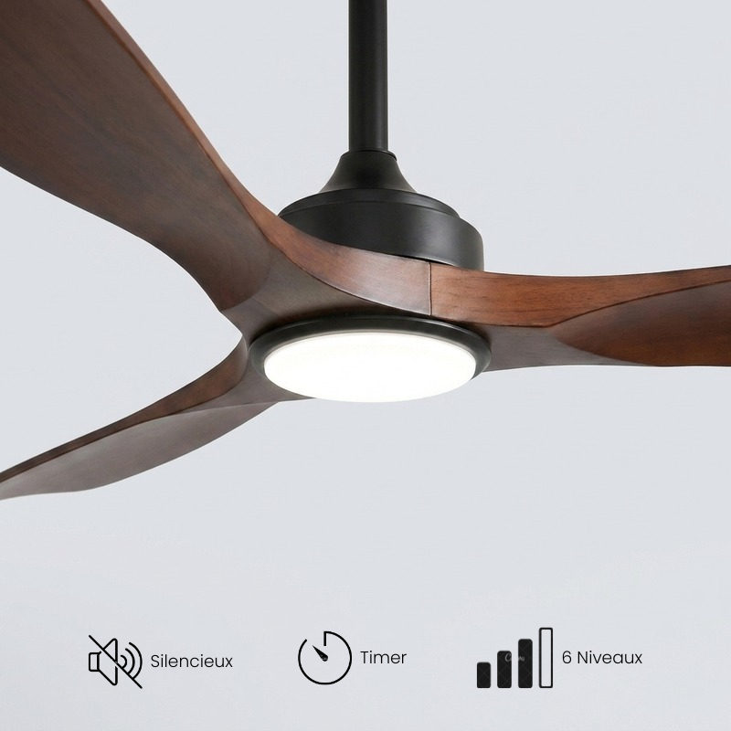 Eolia Alizé — Ventilateur de plafond en bois, silencieux