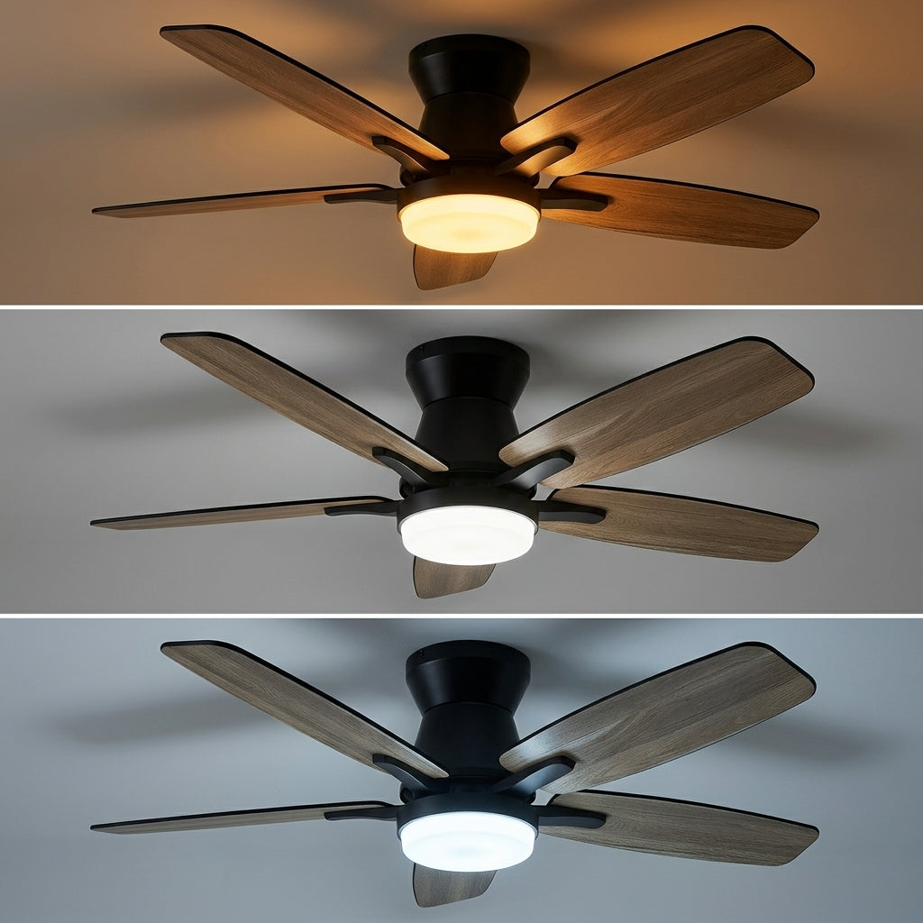 Eolia Chinook — Ventilateur de plafond en bois, silencieux